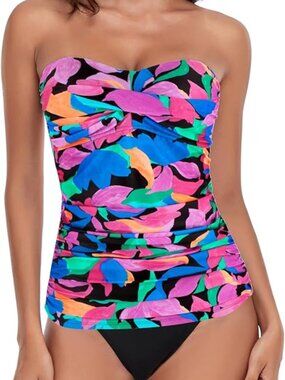 RELLECIGA Push Up Tankini Top Twist XL NWT